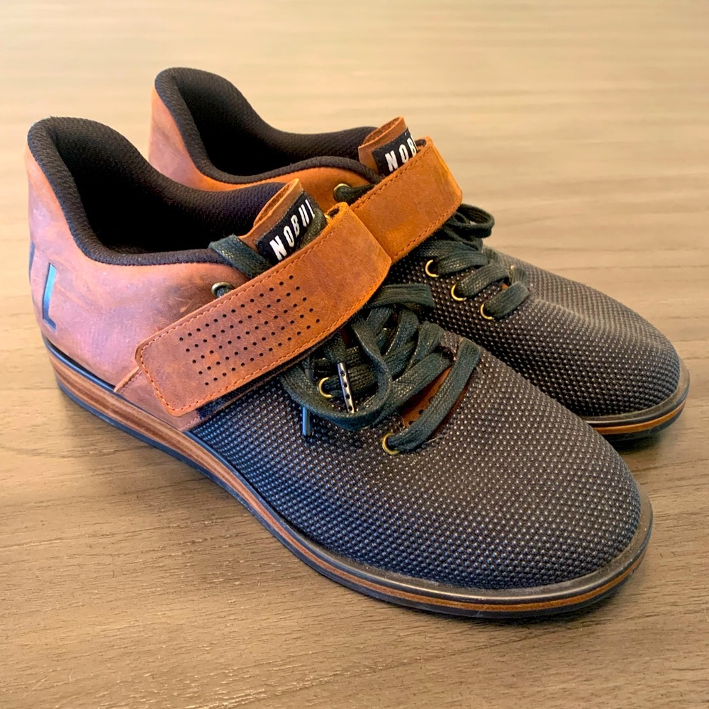 NOBULL Black Mesh and Brown Leather Athletic Shoes